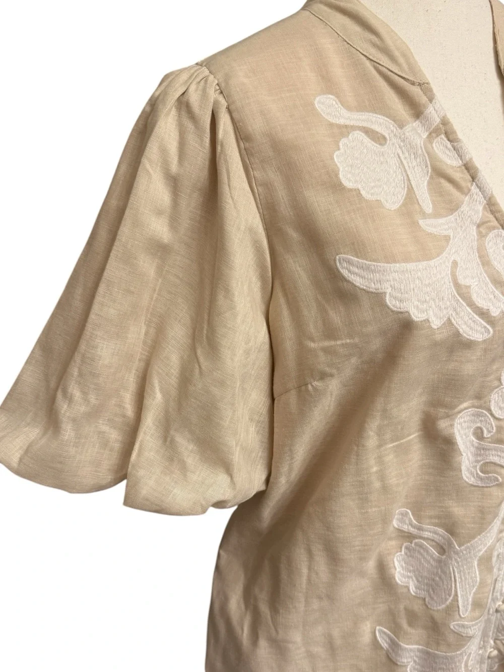 Crown & Ivy XL Embroidered Tunic Dress Coastal Boho Resort Mediterranean - Picture 4 of 10